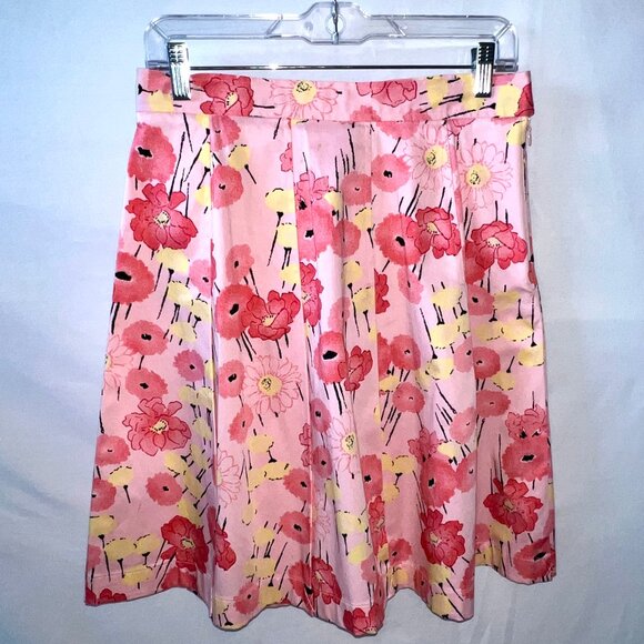 Apostrophe Dresses & Skirts - Apostrophe Skirt, A Line, Pink Floral, Pleated, Size 10 Petite, VGC!